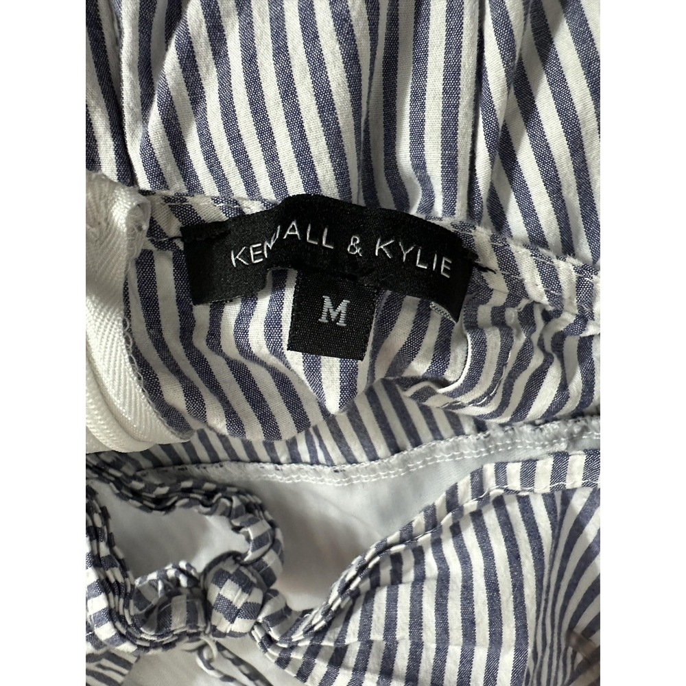 Kendall & Kylie Dress Womens Medium Blue White Striped Tie Back Tank Mini USA - Picture 2 of 10